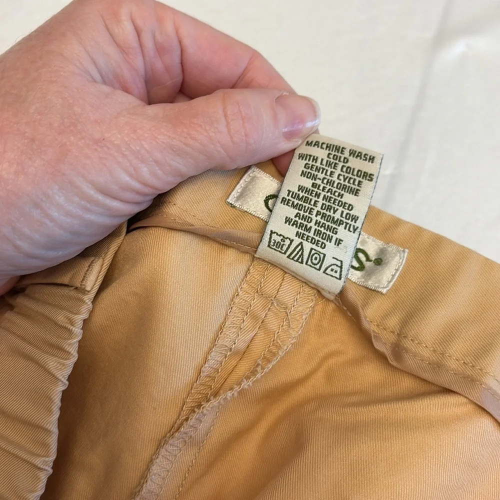 Orvis pants straight leg 100% cotton side pockets elasticized sides Size 12